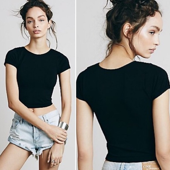 Free People | Fitted Black Tee - Picture 3 of 6